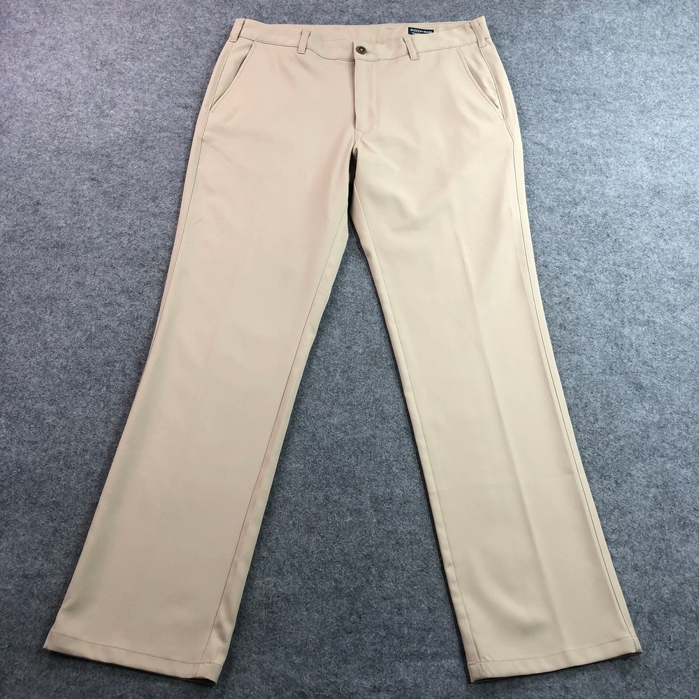 MIZZEN+MAIN Mens Baron Chino 34x32 Khaki Beige Athletic Fit Performance Pants